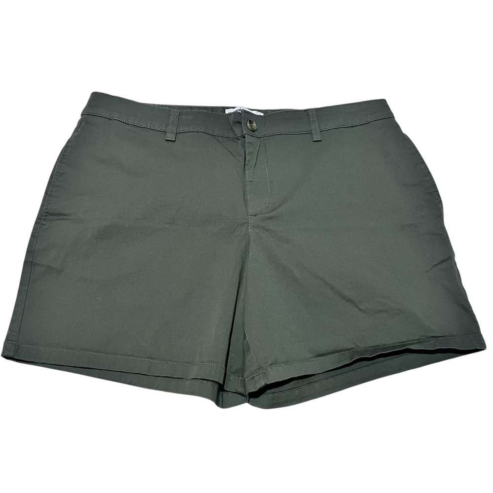 Woolworths Khaki Chino Shorts Size 18 Cotton Stretch Summer‎ Lightweight